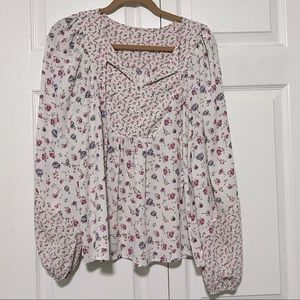 Floral peasant top